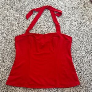 Women's Belle Poque Retro Style Red Halter Top